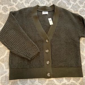 Green cardigan. Size large